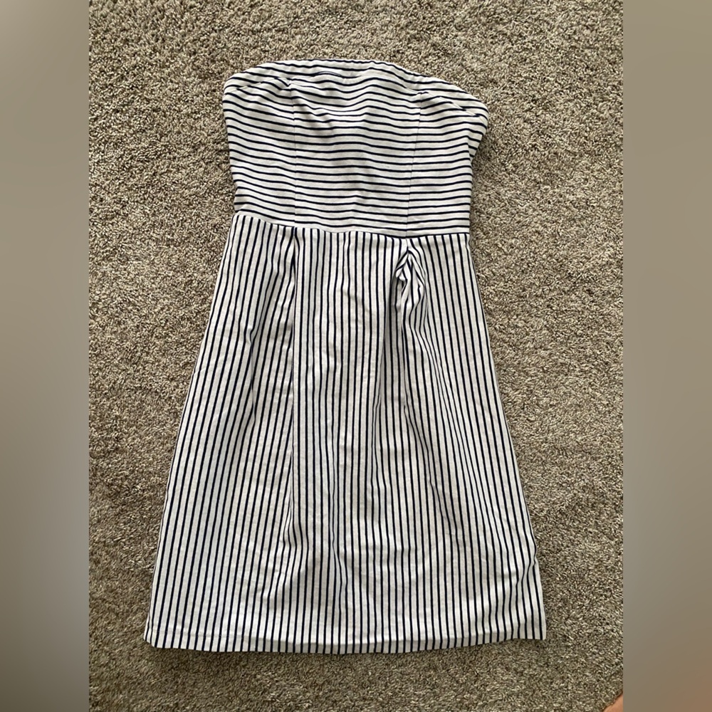 Old Navy Nautical Blue and White Striped Tube Top Dress